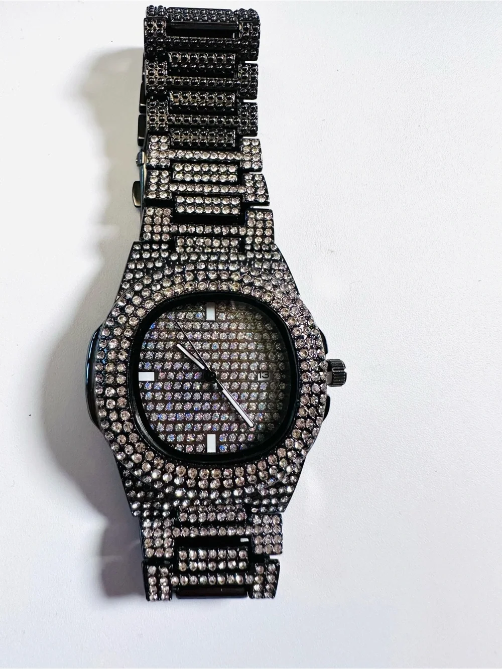 NEW Black Ice/ Hip Hop Unisex Bracelet Watch/ Sz 8 UNTESTED